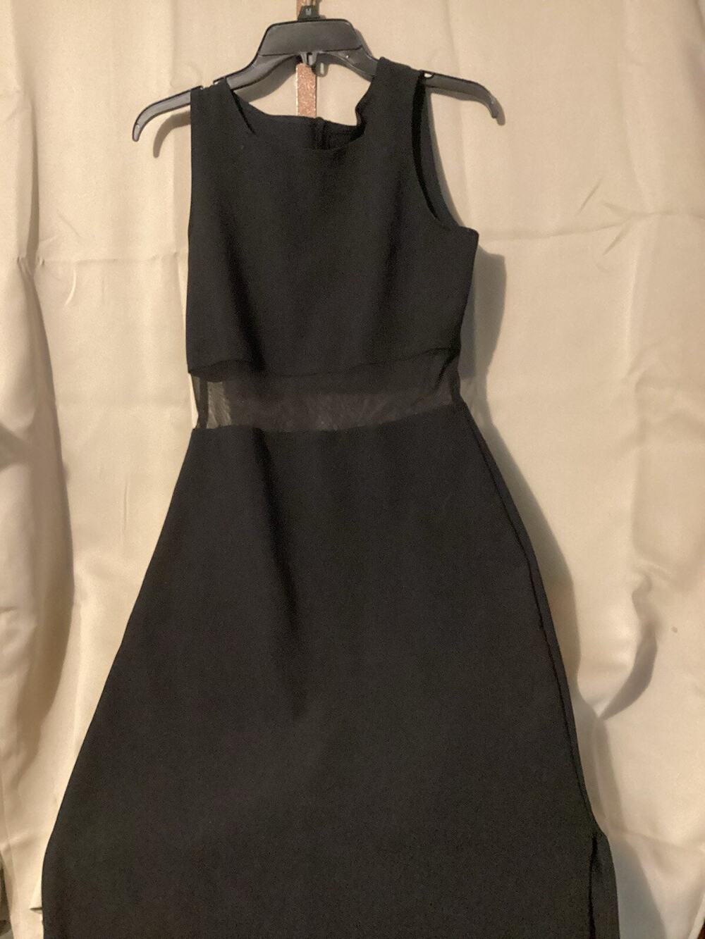 All That Jazz Chorus Line Short Sleeve Evening Dress Black Banded Waist SZ M